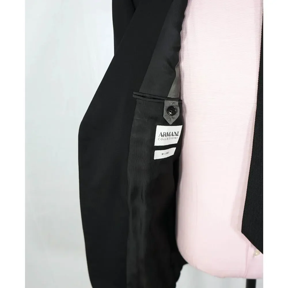 ARMANI COLLEZIONI - Black Wool Peak Lapel Blazer - 44R